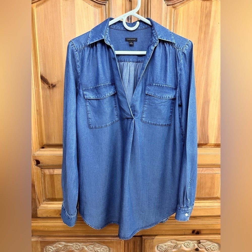 Ann Taylor Lyocel/Denim Tunic